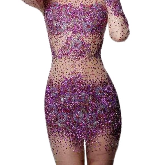 Jovani 47598 Cocktail Dress Purple Size 10 - Picture 2 of 7